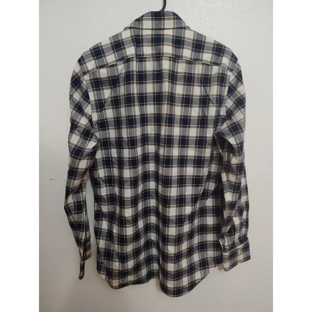 Mens Banana Republic Plaid Button Front sz M